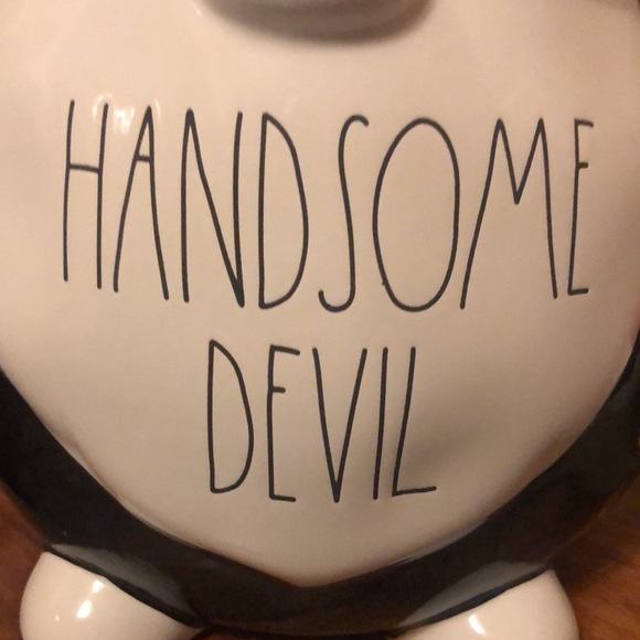 RAE DUNN " HANDSOME DEVIL" COOKIE/CANDY  GNOME CANISTER - Picture 2 of 5